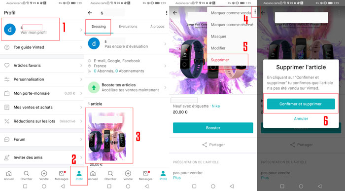 annuler une vente sur vinted