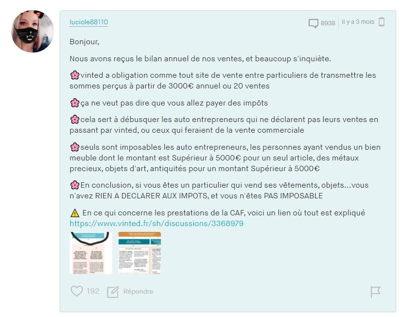 comment déclarer revenue vinted