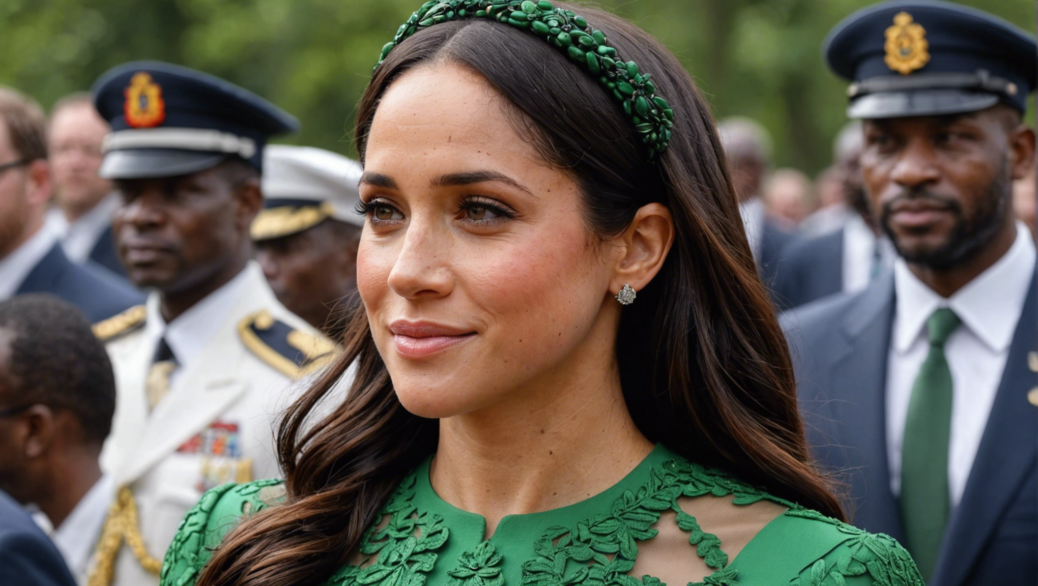 meghan markle au nigeria : découvrez les bijoux exorbitants qui ont illuminé sa visite ! obtenez un aperçu des bijoux somptueux portés par meghan markle lors de sa visite au nigeria.