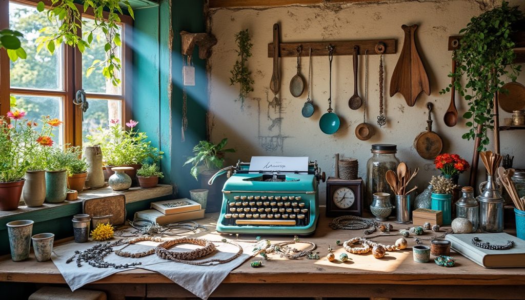 découvrez l'univers artistique de justine cizeau à vignoux-sur-barangeon, où la magie du recyclage prend vie à travers la création de bijoux uniques et élégants, élaborés à partir d'objets récupérés. laissez-vous inspirer par son talent et sa passion pour une mode éthique et créative.