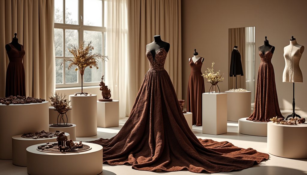découvrez les créations chocolatées inédites du parrain du prochain défilé de mode, alliant élégance et gourmandise. un mélange savoureux de haute couture et de délices sucrés vous attend.