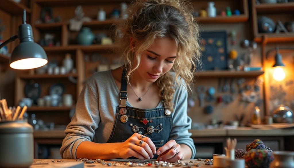 découvrez les créations uniques de marie, qui transforme des objets recyclés en bijoux originaux et éco-responsables, alliant style et durabilité. faites le choix d'une mode consciente et artistique !