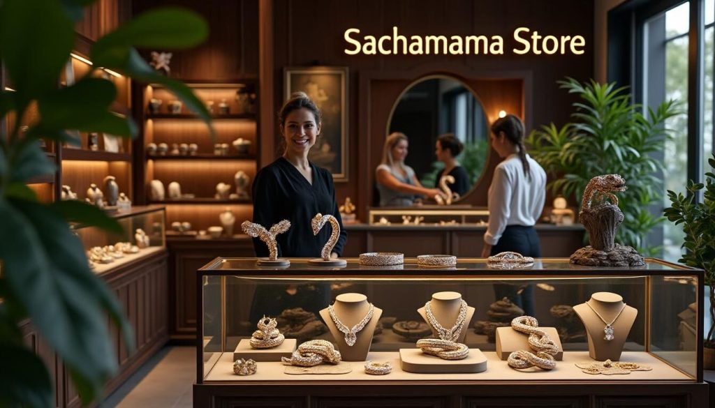 Découvrez Sachamama Store, votre spécialiste du bijou serpent. Explorez une collection unique de créations artisanales, alliant élégance et mystère. Plongez dans l'univers fascinant de nos bijoux inspirés par la nature, parfaits pour toutes les occasions.
